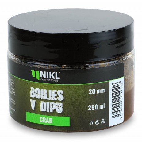 Nikl boilies v dipu crab 250 g - 20 mm