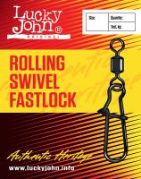 LUCKY JOHN Obratlík S Karabinkou Rolling Swivel Fast Lock-Velikost 10