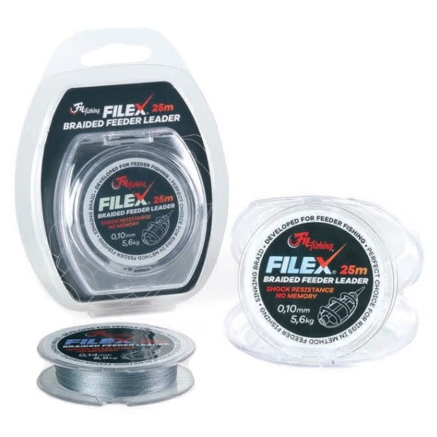 Levně Filfishing návazcová šňůra filex feeder braid 25 m - 0,10 mm 5,6 kg