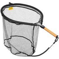 Fencl Muškařský Podběrák King XL Natur s Pogumovanou Sítí Magnetický Držák a Pojistné Lanko 55x47 cm