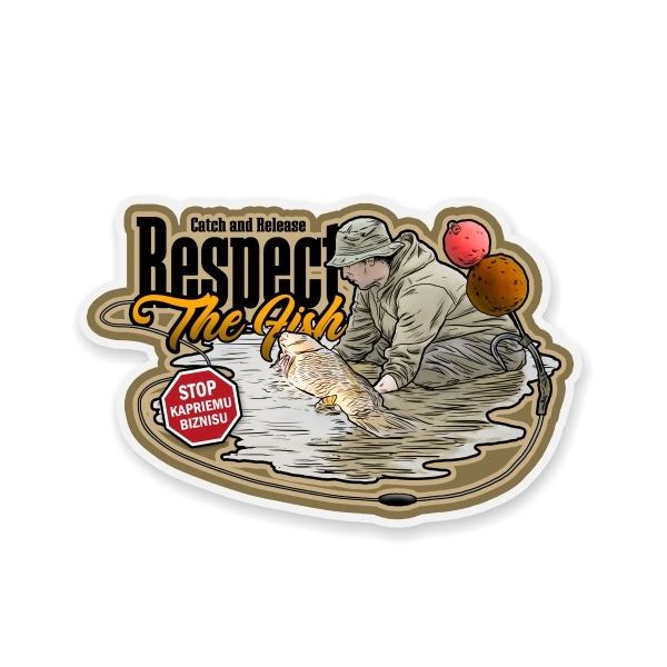 4ANGLERSDESIGN Samolepka 52 Catch and Release Respect The Fish SK