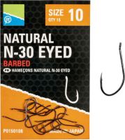 Preston Inovations Háčky Natural N-30 Eyed - Vel. 12