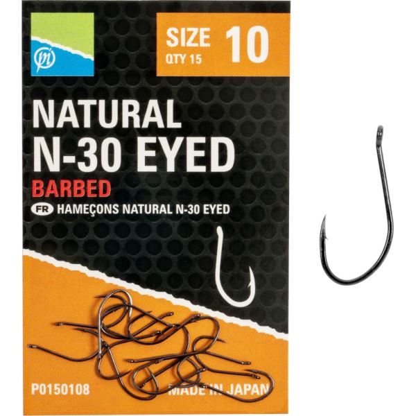 Preston Inovations Háčky Natural N-30 Eyed