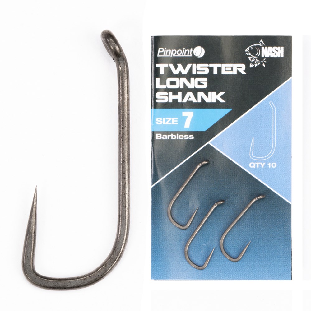 Nash - Pinpoint Twister Long Shank Barbless Hooks