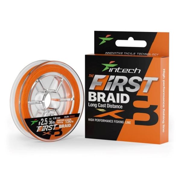 Intech First Splétaná Šňůra Braided Line Braid X8 Orange 150 m