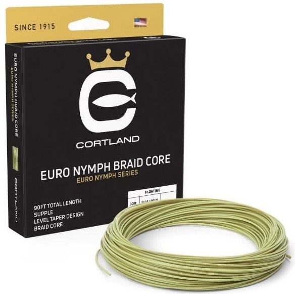 Levně Cortland muškařská šňůra euro nymph braid core 022 freshwater 90 ft - level sage green