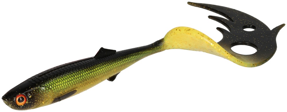 Mikado gumová nástraha sicario pike tail tench balení - 10,5 cm 6 g 4 ks