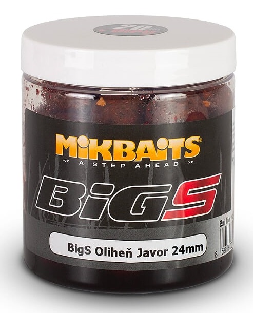 Mikbaits boilies v dipu bigs oliheň javor 250 ml-24mm