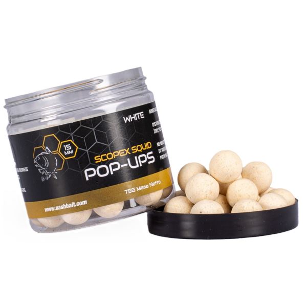 Nash Plovoucí Boilie Pop Ups Scopex Squid White 75 g