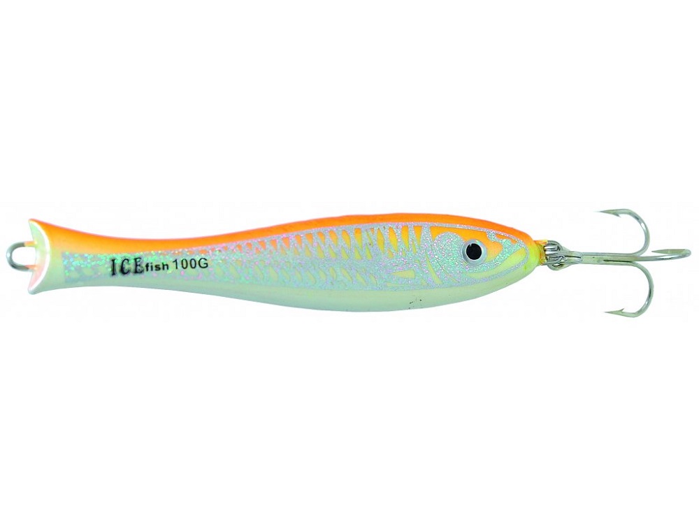Ice fish pilker 3d oražovozelená - 100 g