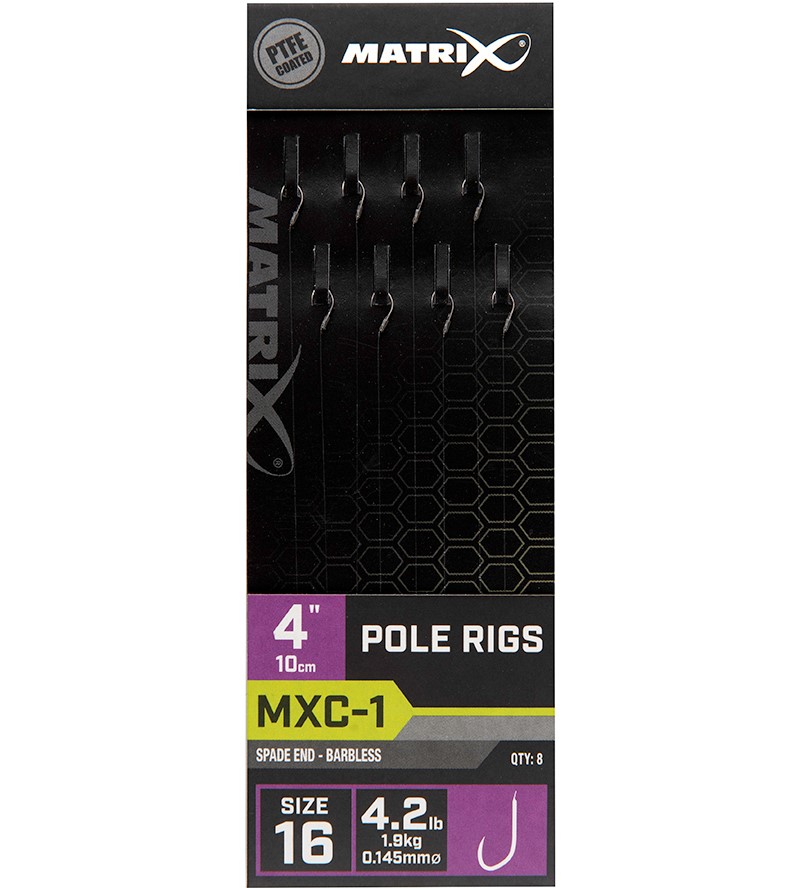 Levně Matrix návazec mxc-1 pole rig barbless 10 cm - size 16 0,145 mm