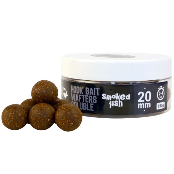 The One Vyvážené Boile Hook Bait Wafters Soluble Black Uzená Ryba