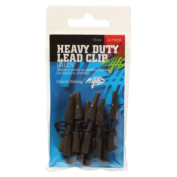 Giants Fishing Boční Závěs Kovový Heavy Duty Lead Clip Green 10 ks