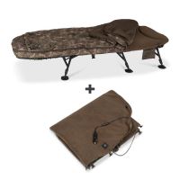 Nash Lehátko Se Spacákem MF60 Indulgence SS3 Wide 5 Season MK II + Vyhřívaná Vložka Do Spacáku Indulgence Heated Blanket