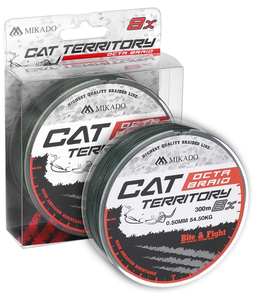 Mikado pletená šňůra cat territory octa braid zelená 300 m - 0,50 mm 54,5 kg