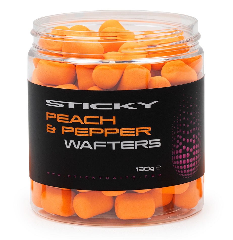Levně Sticky baits neutrálně vyvážené boilie peach pepper wafters 130 g