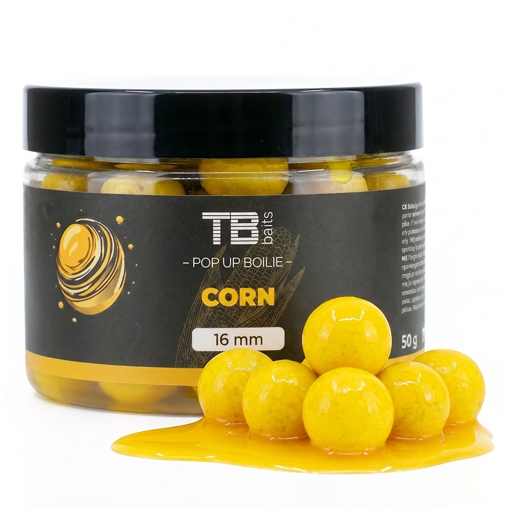 Tb baits plovoucí boilie pop-up corn + nhdc 50 g 16 mm
