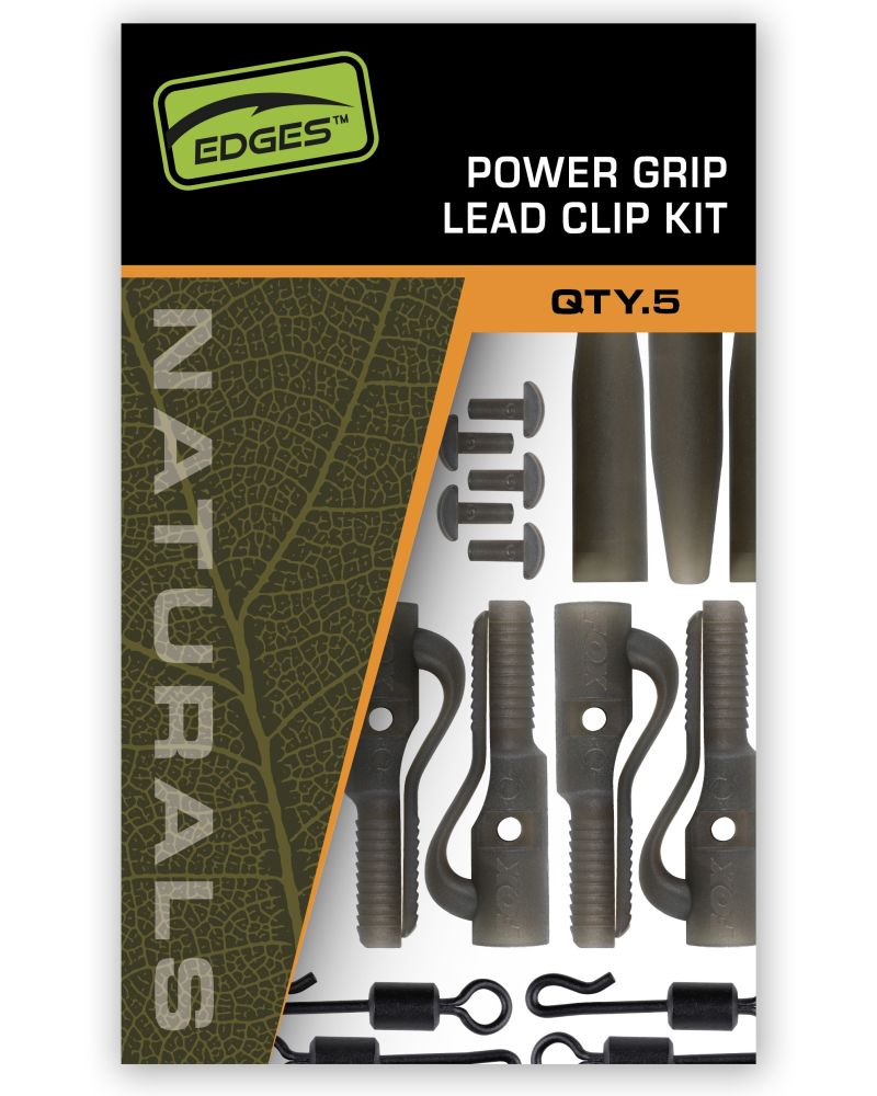 Fox závěsky edges naturals power grip lead clip kit 5 ks
