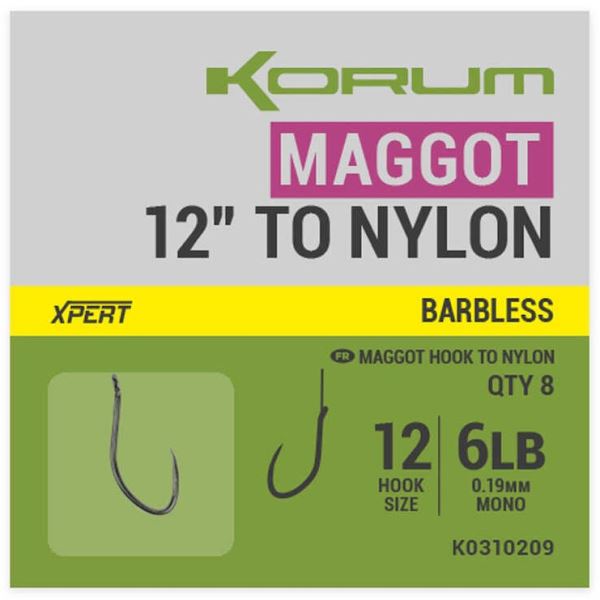 Korum Návazce Xpert Maggot Barbless To Nylon 30 cm