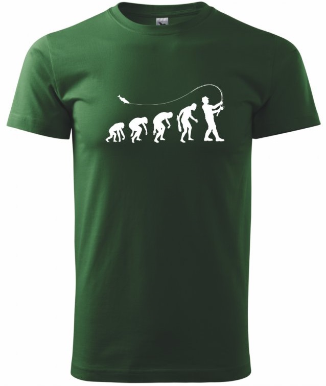 Levně Tko tričko evoluce rybáře zelené - velikost s