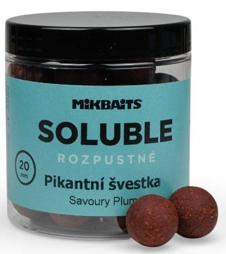 Levně Mikbaits rozpustné boilie soluble pikantní švestka 250 ml - 20 mm