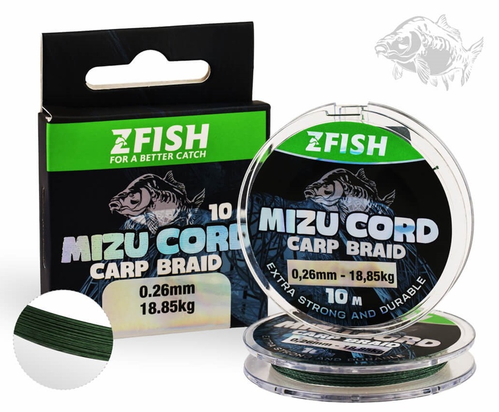 Zfish šňůrka mizucord carp braid line 10 m - 0,26 mm 18,85 kg