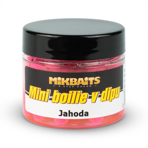 Mikbaits mini boilie v dipu 6-8 mm 50 ml-jahoda