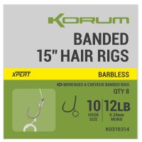 Korum Návazec Banded Hair Rigs Barbless 8 ks Délka 15&quot;