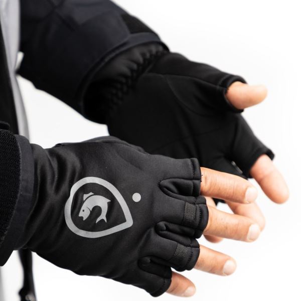 Adventer & Fishing Rukavice Zateplené Black s Krátkými Prsty Adventer & Fishing Rukavice Zateplené Black s Krátkými Prsty