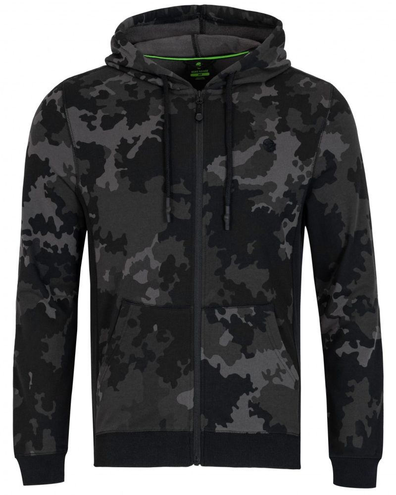 Korda mikina zip hoodie black kamo - l