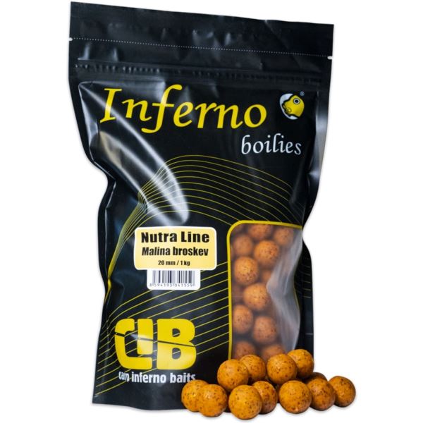 Carp Inferno Boilies Nutra Line Malina Broskev 1 kg 20 mm