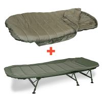 Fox Lehátko Warrior II 6 Legged XL Bedchair + Spacák Warrior XL Sleeping Bag Zdarma