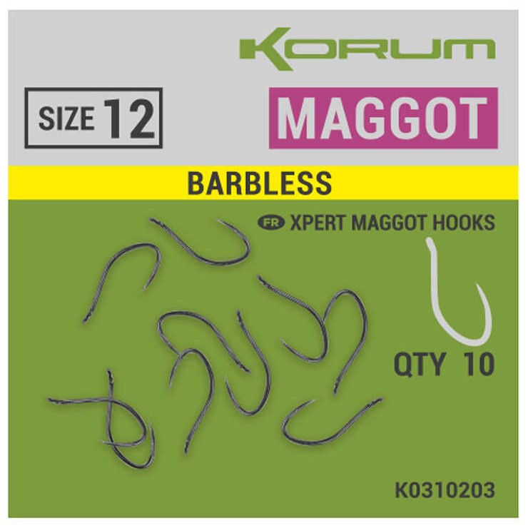 Levně Korum háčky xpert maggot barbless - #12