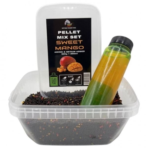 Method Feeder Fans Pellet Mix Set Fluo 2 mm 500 g + Fluo Booster 200 ml
