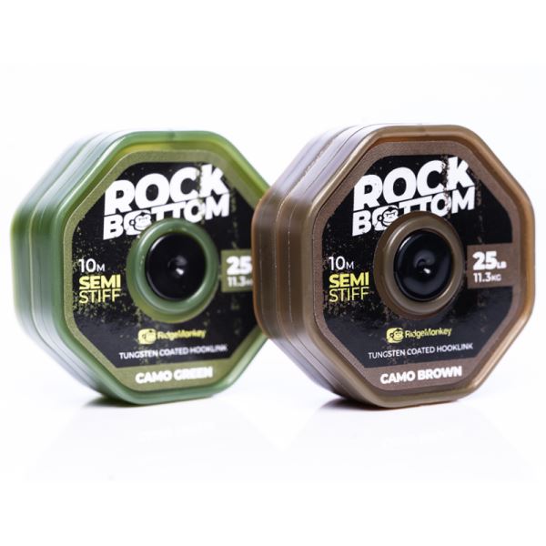 RidgeMonkey Návazcová Šňůrka Rock Bottom Tungstenem Potažená Soft Coated 10 m  25 lb