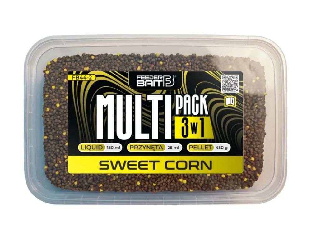 Feederbait set pelet + wafters mini twister + liquid multipack 3w1 450 g - sladká kukuřice