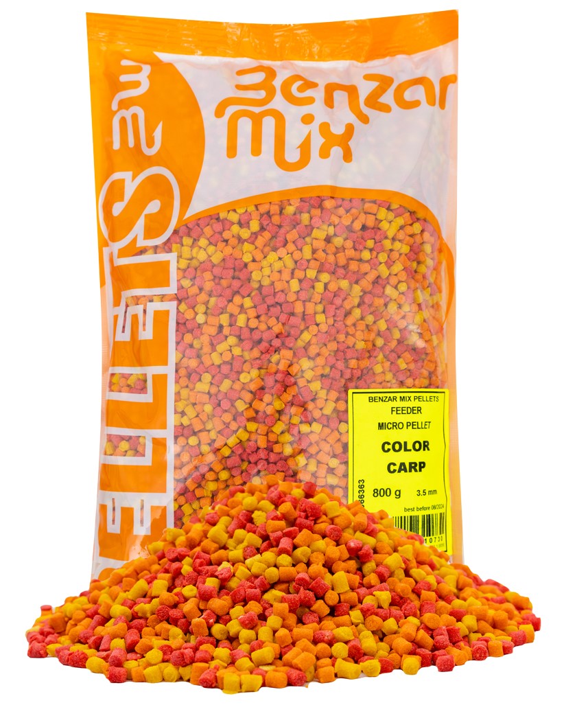 Levně Benzar mix mikro pelety feeder 800 g 1,5 mm - colorcarp mix