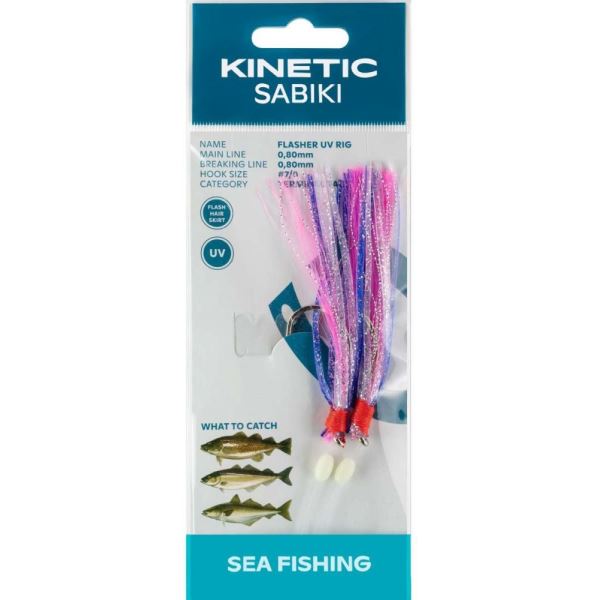 Kinetic Návazec Sabiki Flasher UV Purple Pink Silver 150 cm 7/0