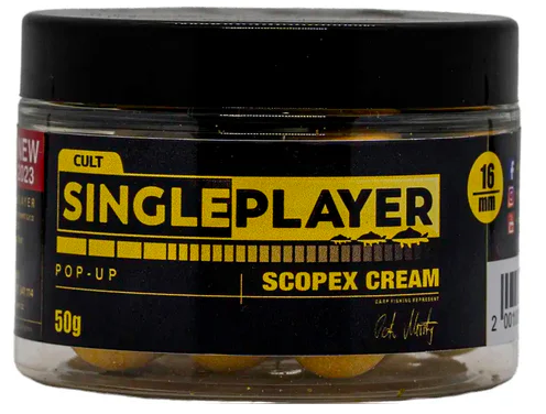 Levně Singleplayer plovoucí boilies pop-up boilies scopex cream 50 g - 16 mm