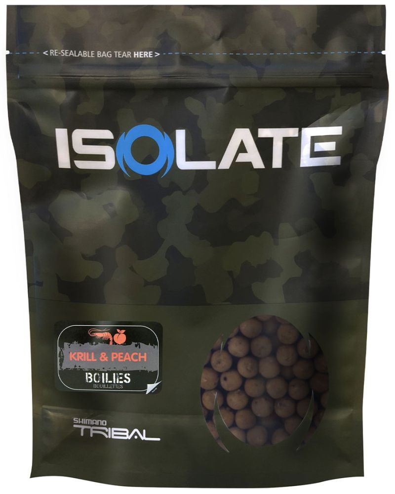 Levně Shimano boilie isolate krill peach - 3 kg 24 mm