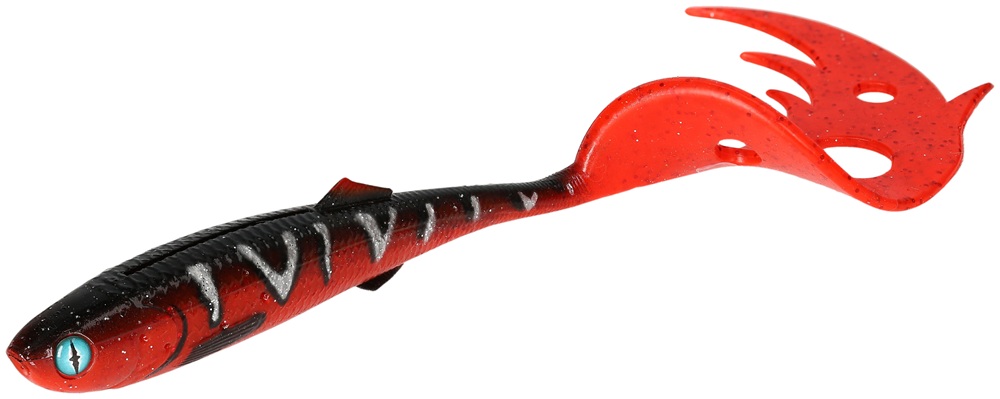Levně Mikado gumová nástraha sicario pike tail red tiger balení - 10,5 cm 6 g 4 ks