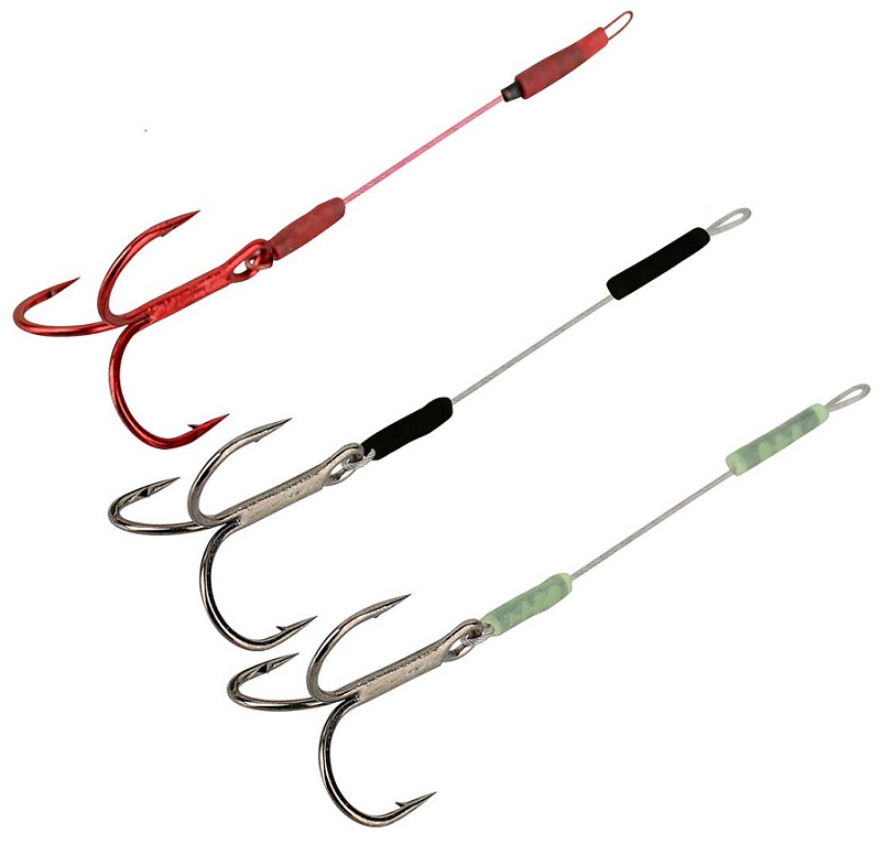 Levně Savage gear návazec s trojháčkem carbon49 stingers-5,5 cm /nosnost 11 kg /vel.háčku 8
