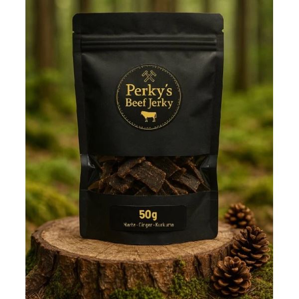 Perky´s Jerky Sušené Hovězí Maso Marťa - Ginger-Kurkuma 50 g
