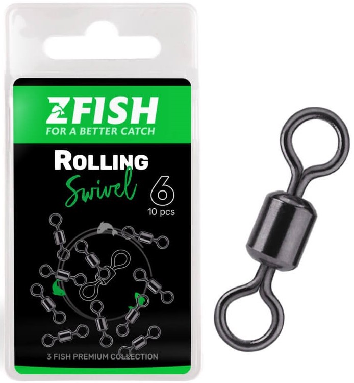 Zfish obratlík rolling swivel 10 ks - velikost 6 nosnost 30 kg