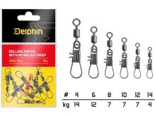Delphin Karabinka S Obratlíkem Rolling Swivel With Interlock Snap 10 ks