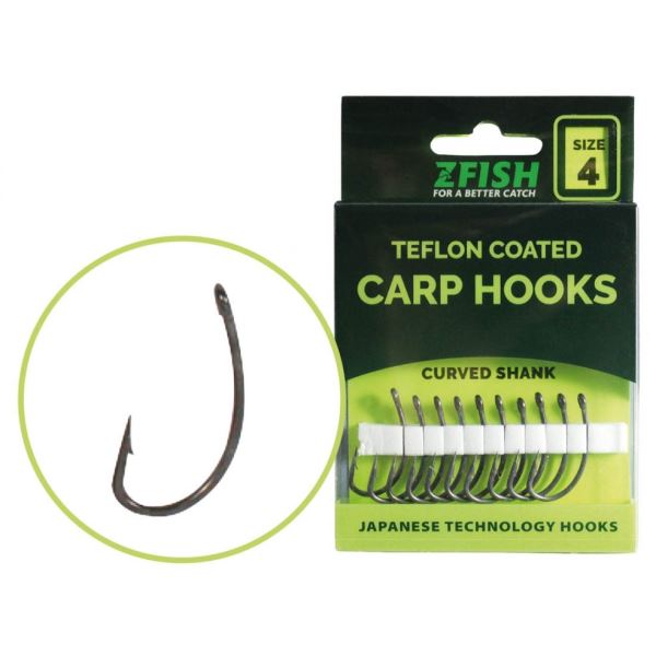 Zfish Teflonové Háčky Curved Shank 10 ks