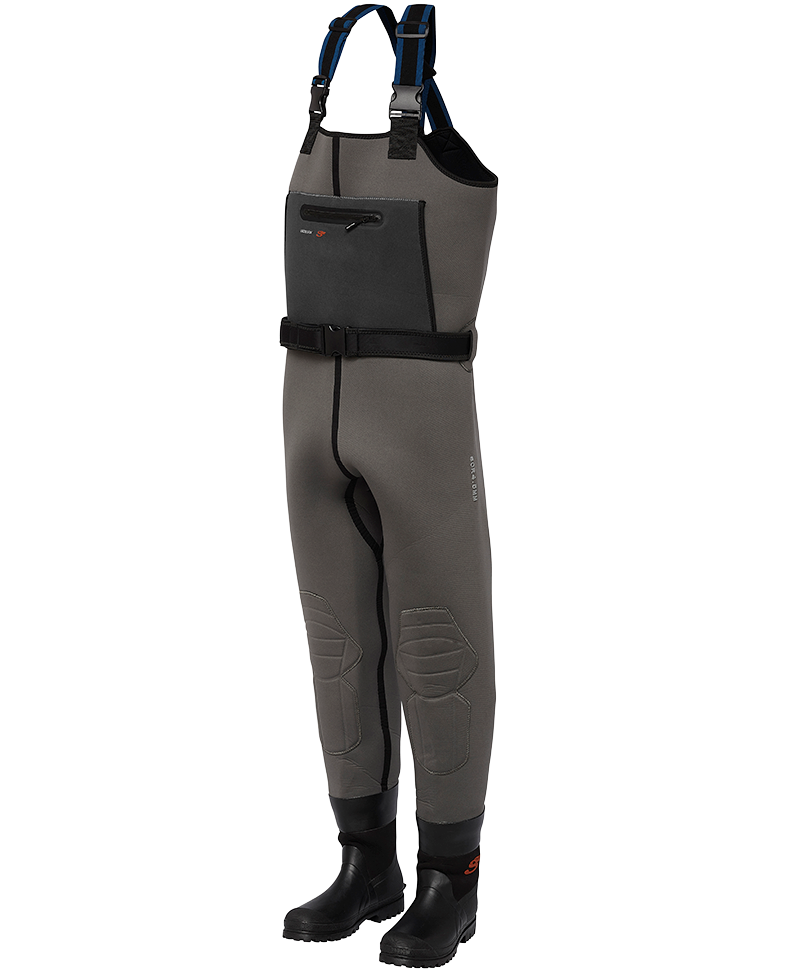 Levně Scierra brodící kalhoty helmsdale neo 4,5 mm chest bootfoot cleated grey - xl 44-45