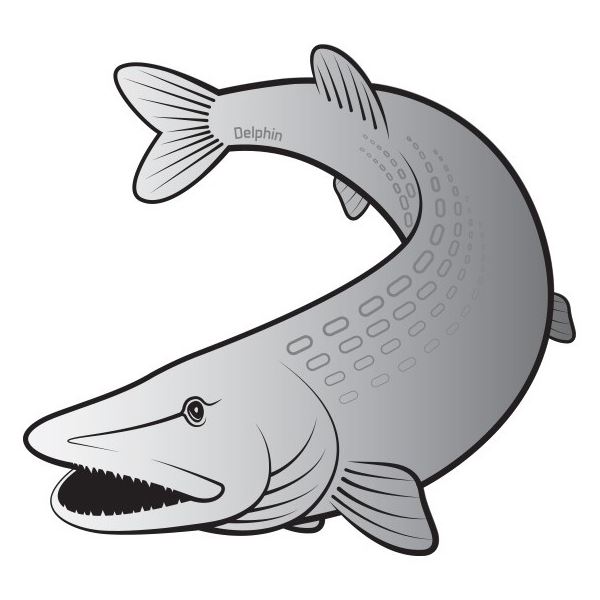 Delphin Nálepka Štika Silver