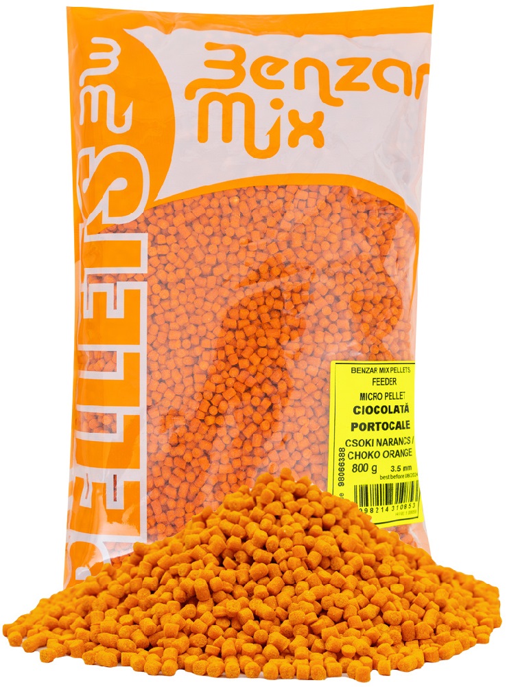 Benzar mix mikro pelety feeder 800 g 3,5 mm - čokoláda pomeranč