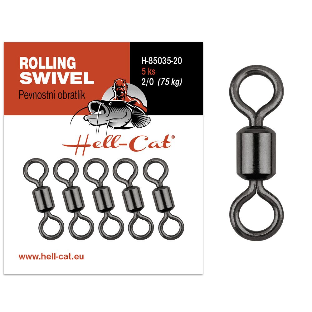 Hell-cat obratlík pevnostní power rolling swivel 5 ks - velikost 1/0 nosnost 60 kg